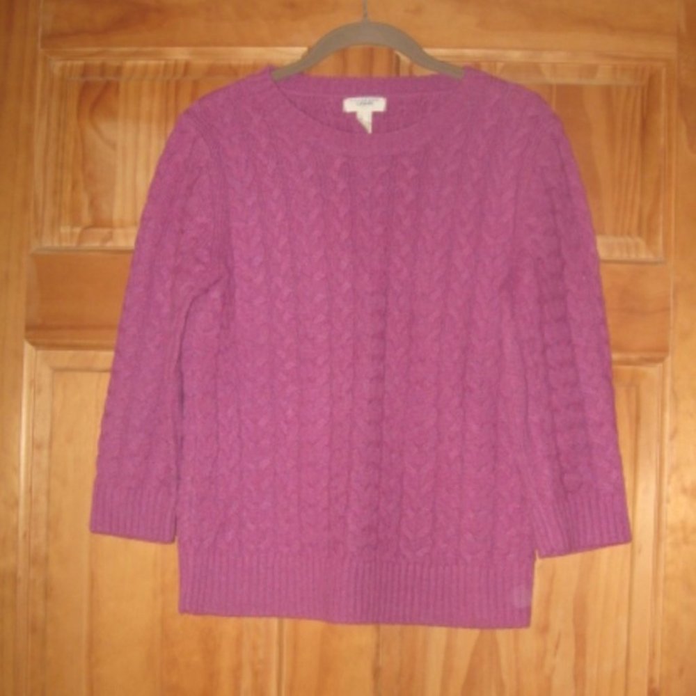 Lands' End Canvas 1963 Cable Knit Sweater